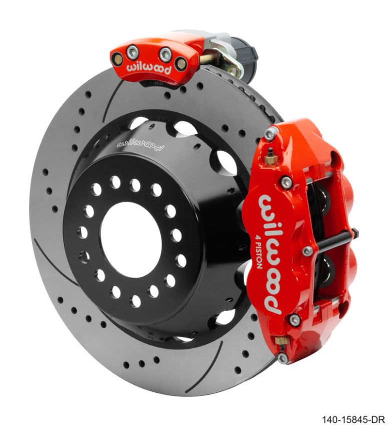 Wilwood 140-15845-DR Narrow Superlite 4R Rear P-Brk Kit 14.00in Rotor Big Ford New Style 2.50in Offset - SRP Red