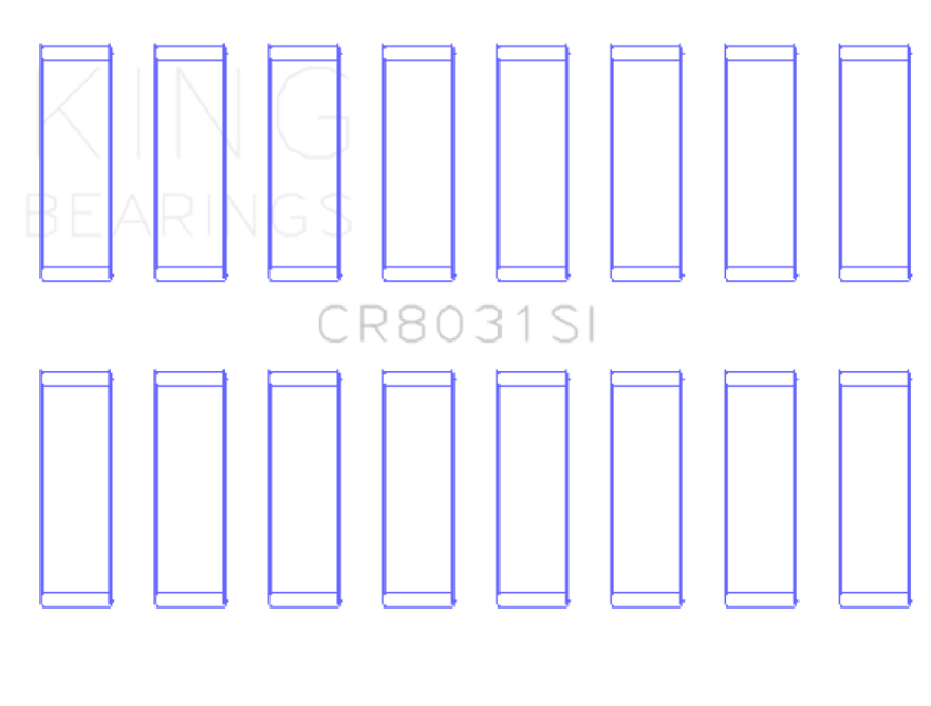 King Engine Bearings CR8031SI0.5 Chrysler Jeep V8 287 4.7L (Od+.002in) (Size +0.50mm) Connecting Rod Bearing Set