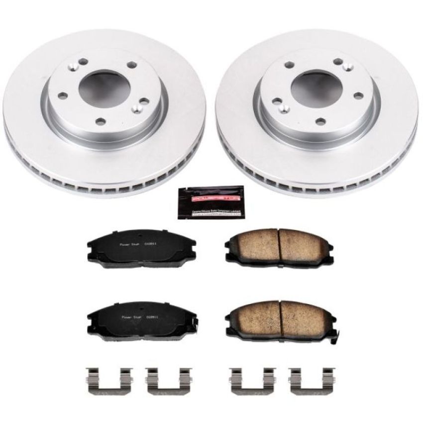 PowerStop CRK5251 Genuine Geomet Coated Rotor and Low-Dust Ceramic Brake Pad Kit