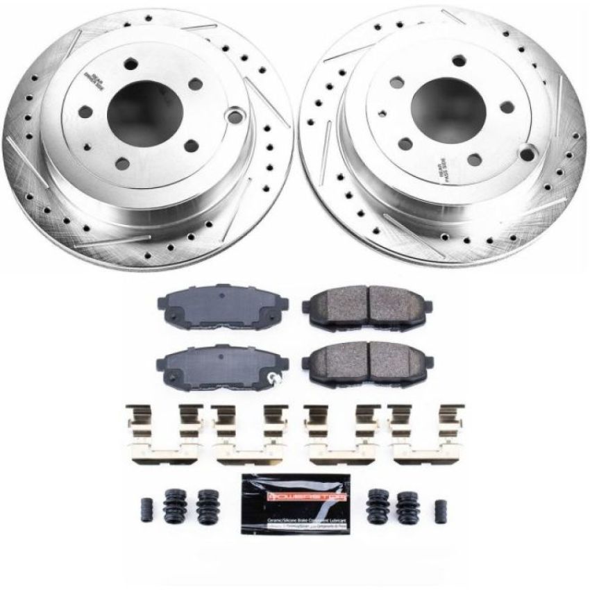 PowerStop K4601 Z23 Daily Driver Carbon-Fiber Ceramic Brake Pad and Drilled & Slotted Rotor Kit