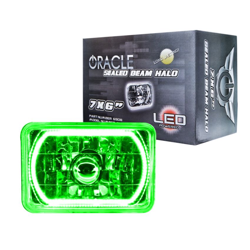 Oracle Lighting 6908-004 Pre-Installed Lights 7x6 in. Sealed Beam, Green