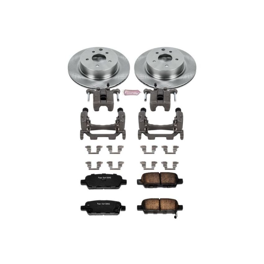 PowerStop KCOE179A OE Stock Replacement Low-Dust Ceramic Brake Pad, Rotor and Caliper Kit