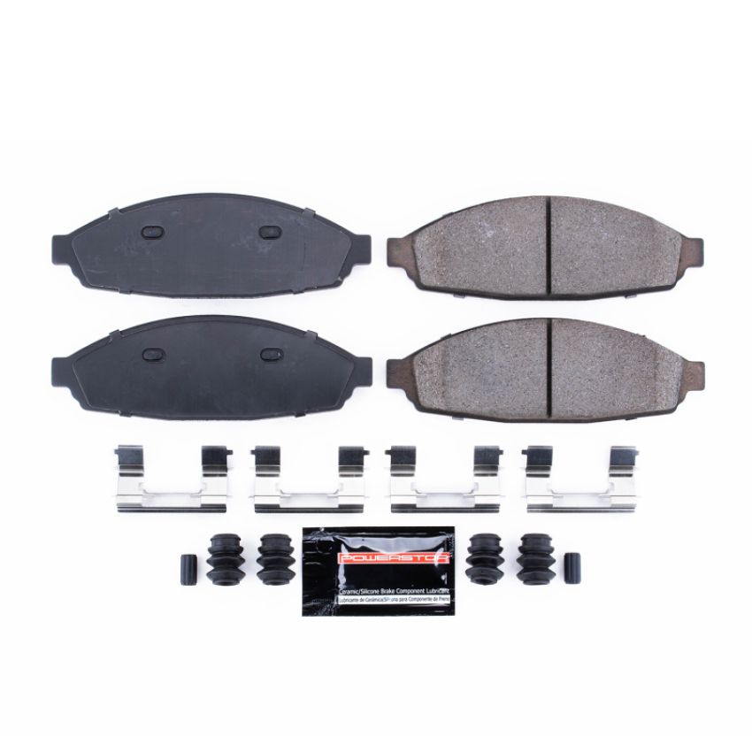 PowerStop Z23-931 PowerStop - Z23 Daily Driver Carbon-Fiber Ceramic Brake Pads with Hardware Kit