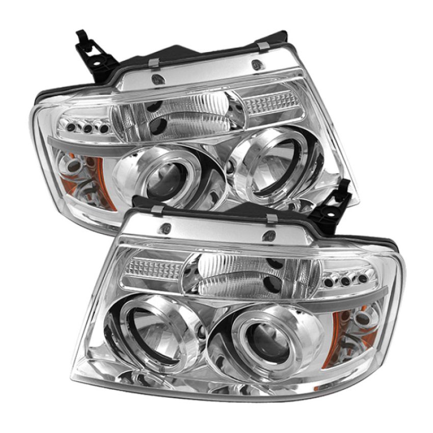 SPYDER 5010216 Projector Headlights - Version 2 - LED Halo - Chrome