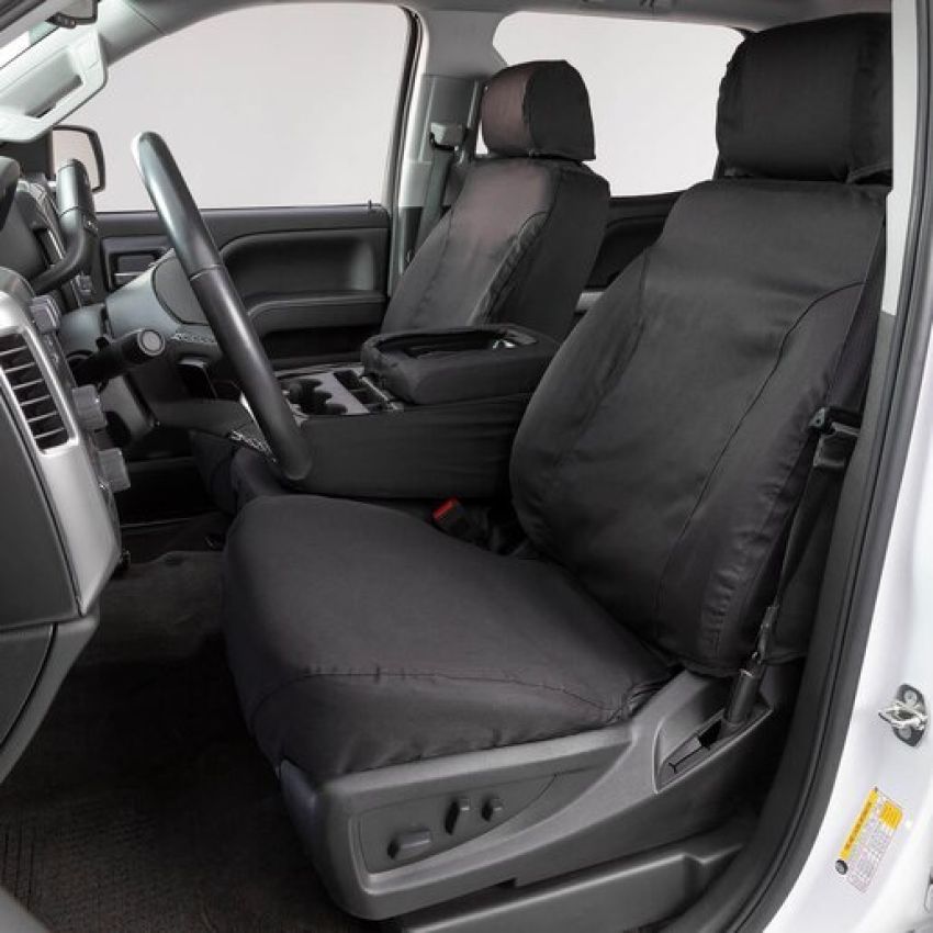Covercraft SS3492PCCH 19-24 Chevrolet Silverado Polycotton Front Row Seat Covers - Charcoal