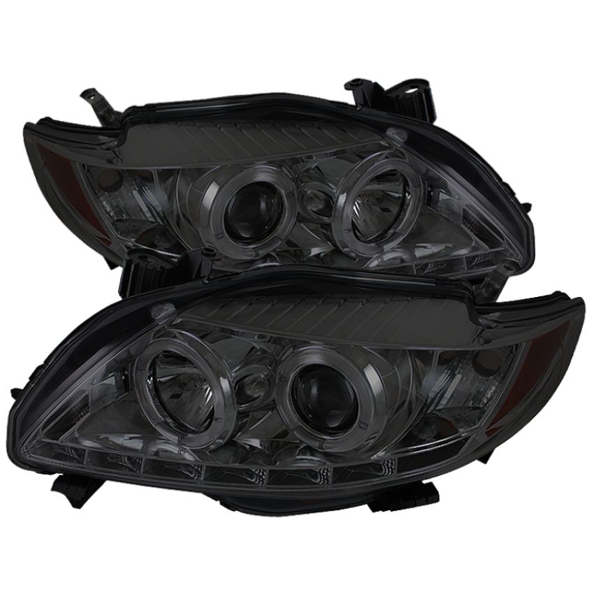 SPYDER 5032522 Projector Headlights - LED Halo - DRL - Smoke