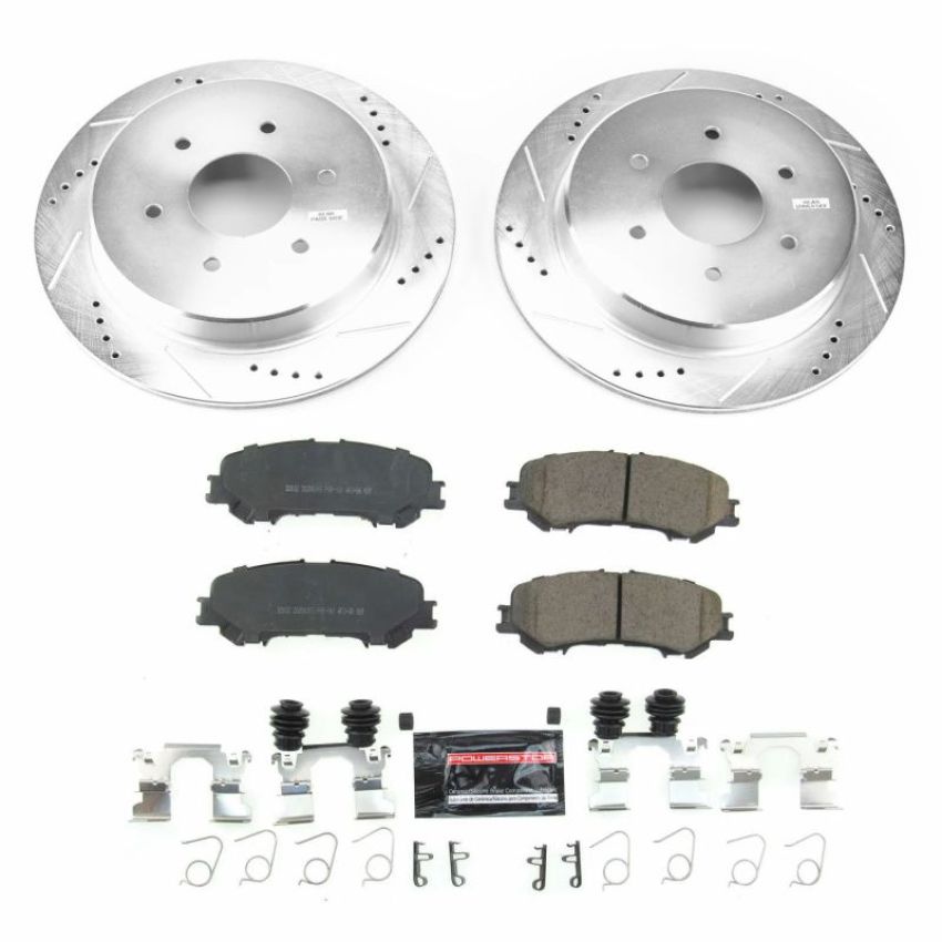 PowerStop K7874 Z23 Daily Driver Carbon-Fiber Ceramic Brake Pad and Drilled & Slotted Rotor Kit