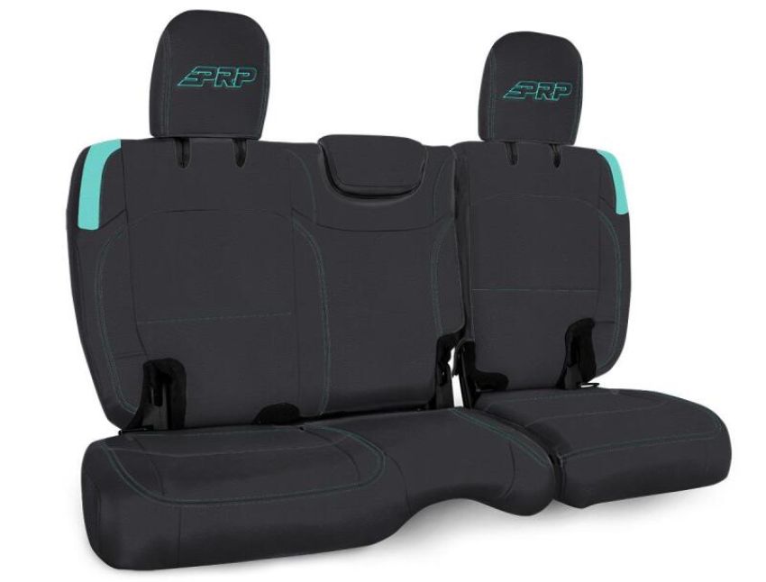 PRP Seats B041-09 PRP Jeep Wrangler JL Rear Bench Covers - 2 door - Black/Teal