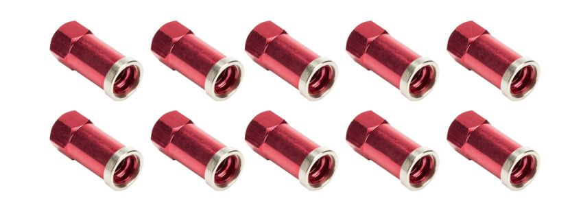ALLSTAR PERFORMANCE ALL72061 QC Cover Nuts Long Red 10pk