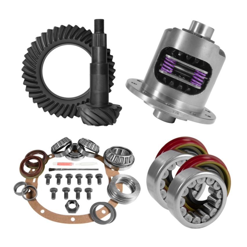 Yukon Gear & Axle YGK2027 Yukon 8.6in GM 3.73 Rear Ring & Pinion Install Kit 30 Spline Positraction Axle Bearings and Seals