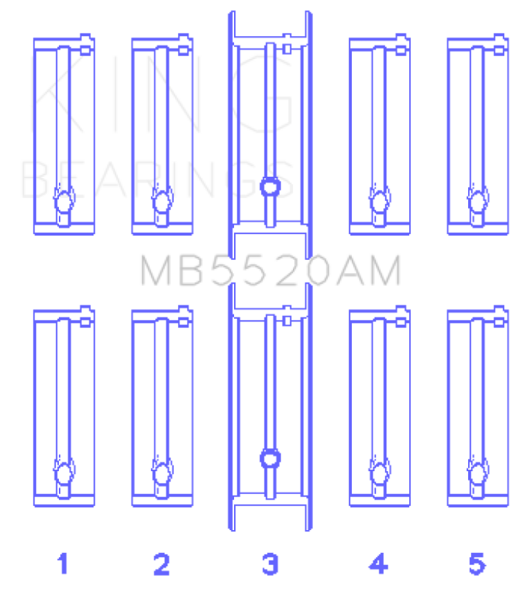 King Engine Bearings MB5520AM King Opel C20XE / X18XE / X22XE Main Bearing Set