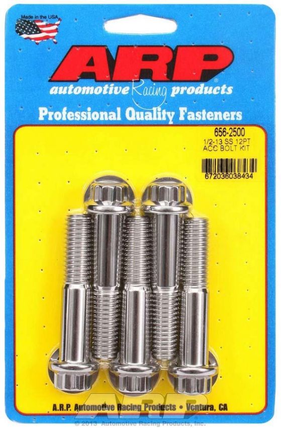 ARP ARP656-2500 S/S Bolt Kit - 12pt. (5) 1/2-13 x 2.500