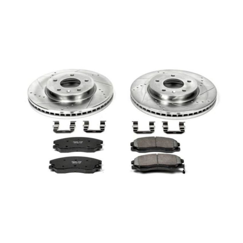 PowerStop K2090 Z23 Daily Driver Carbon-Fiber Ceramic Brake Pad and Drilled & Slotted Rotor Kit