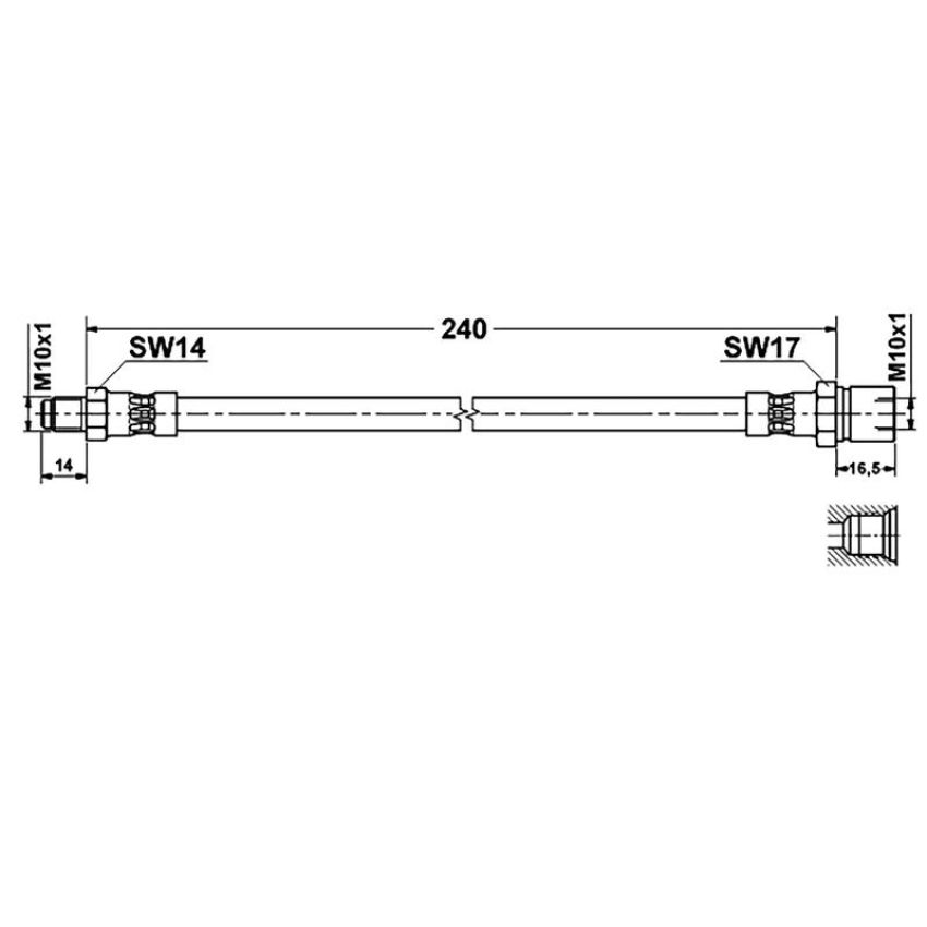 ATE 330202 ATE Original Rear Brake Hydraulic Hose for Porsche 330202