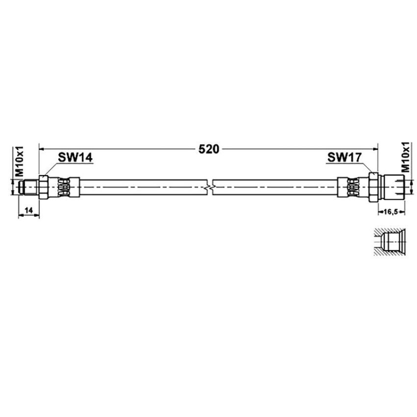 ATE 330215 ATE Original Rear Brake Hydraulic Hose for Porsche 330215