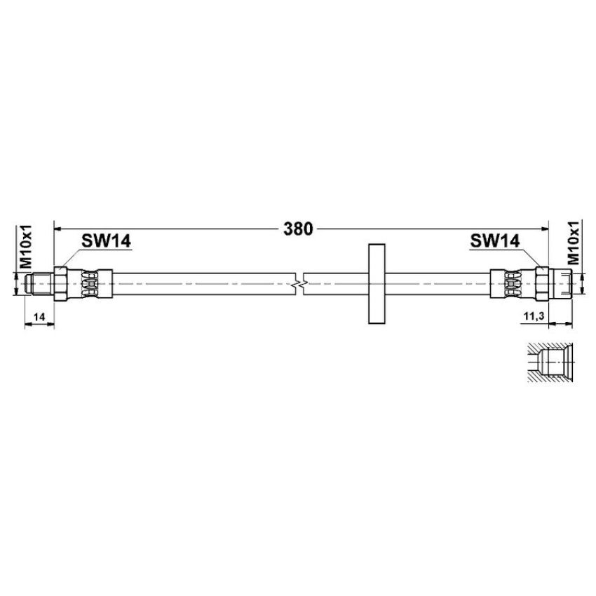 ATE 330268 ATE Original Front Brake Hydraulic Hose for Volvo 330268