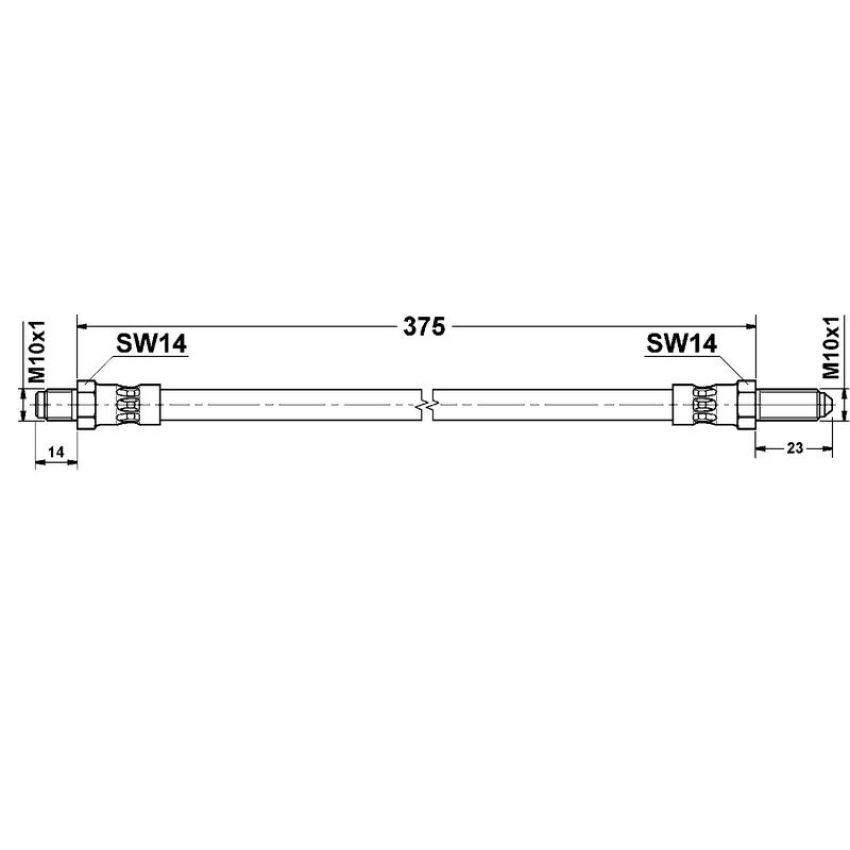 ATE 330558 ATE Original Front Brake Hydraulic Hose for Jaguar 330558