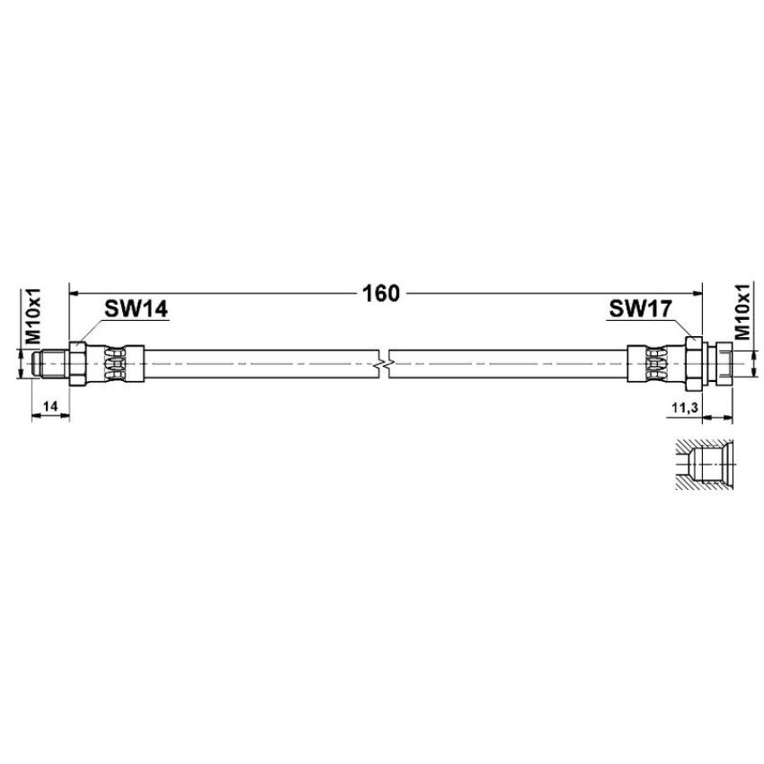 ATE 330717 ATE Original Rear Brake Hydraulic Hose for Saab 330717