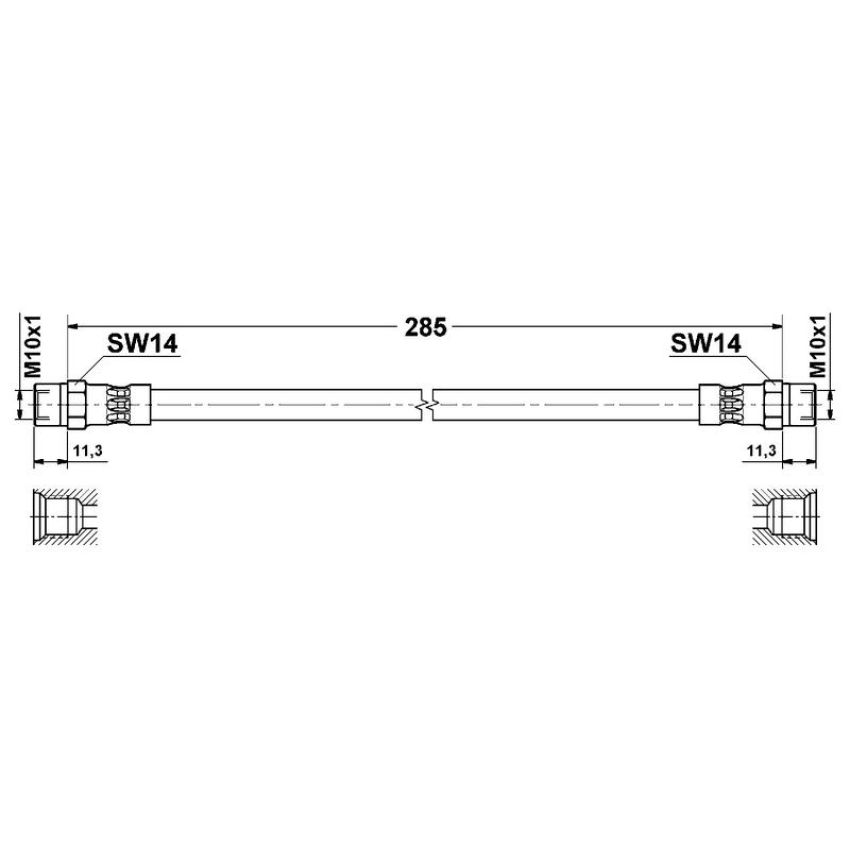 ATE 330733 ATE Original Front Brake Hydraulic Hose for Volvo 330733