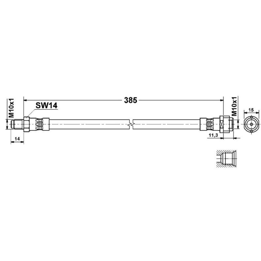ATE 330828 ATE Original Front Brake Hydraulic Hose for Mercedes-Benz 330828