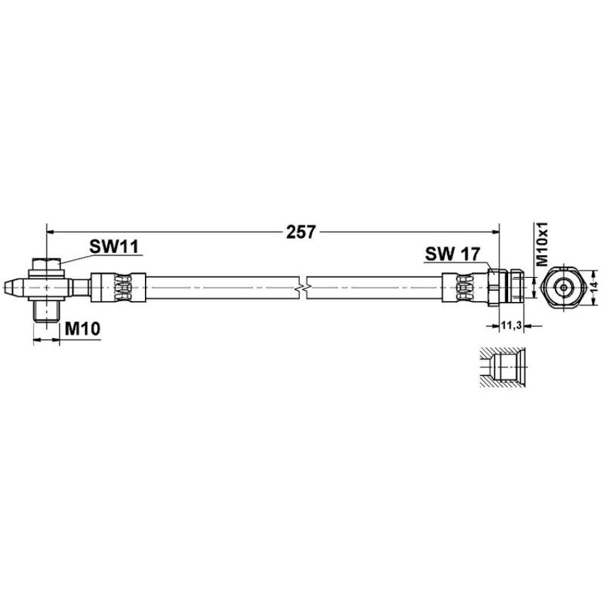 ATE 331167 ATE Original Rear Brake Hydraulic Hose for Audi, Volkswagen 331167