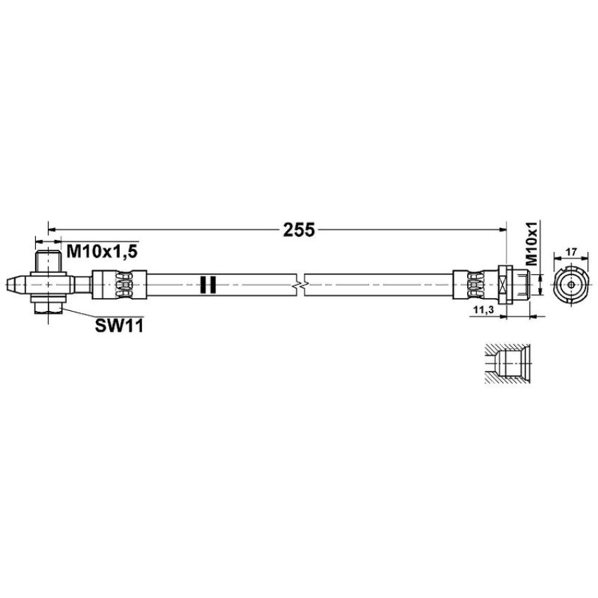 ATE 331234 ATE Original Rear Brake Hydraulic Hose for Audi, Volkswagen 331234
