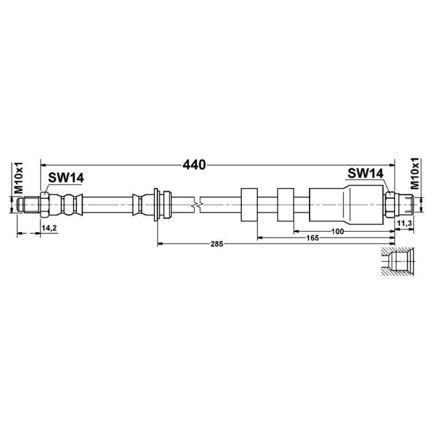 ATE 331239 ATE Original Front Brake Hydraulic Hose for BMW 331239