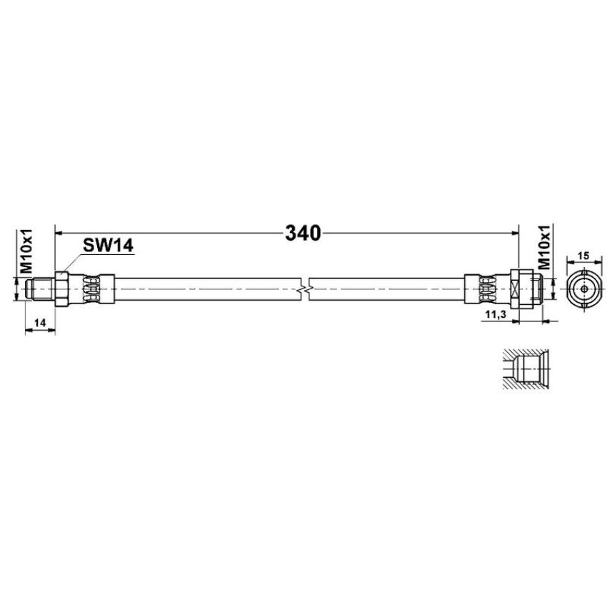 ATE 331273 ATE Original Front Brake Hydraulic Hose for Mercedes-Benz 331273