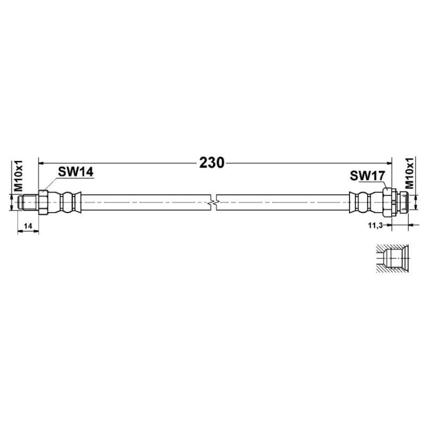 ATE 331277 ATE Original Rear Brake Hydraulic Hose for BMW 331277