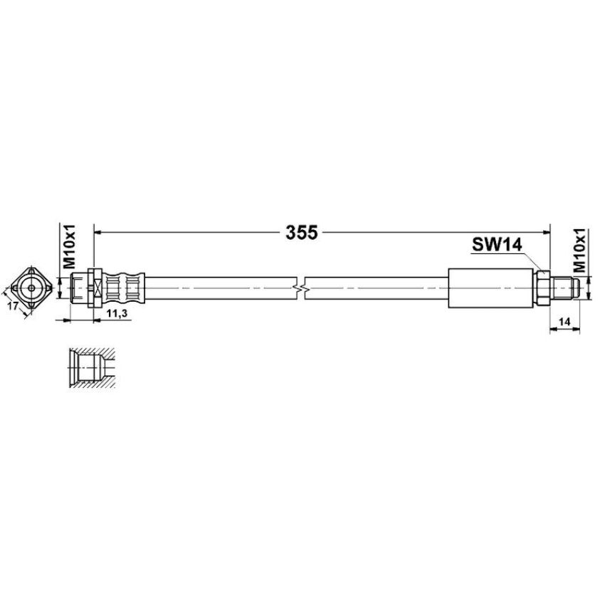 ATE 331307 ATE Original Front Brake Hydraulic Hose for BMW 331307