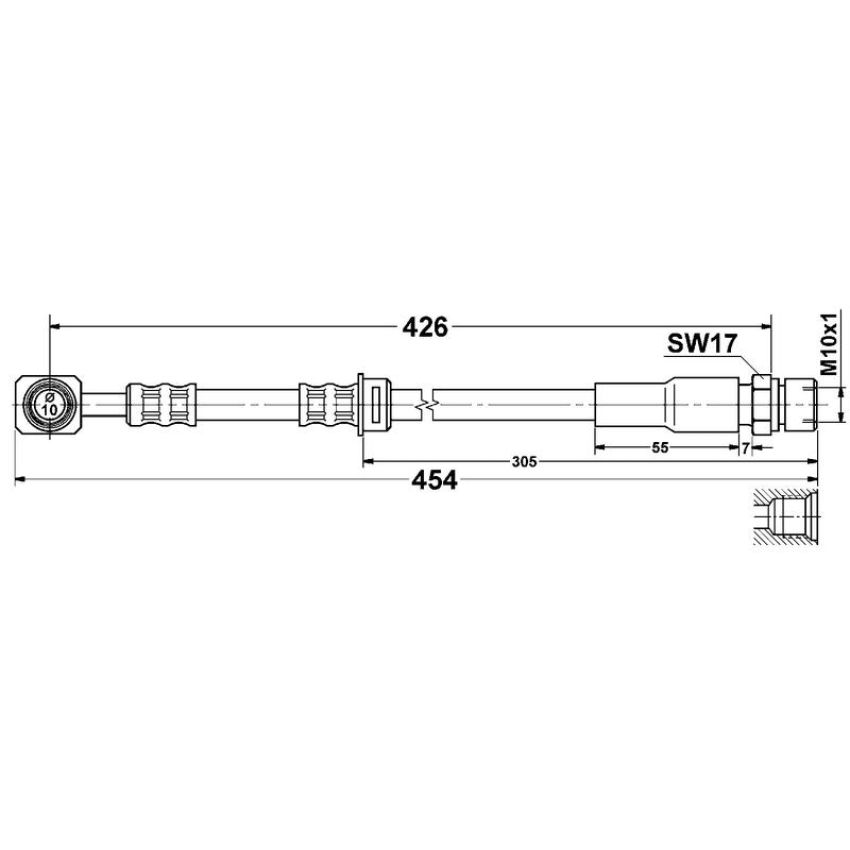 ATE 331313 ATE Original Front Brake Hydraulic Hose for Saab 331313