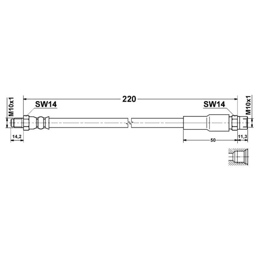 ATE 331318 ATE Original Rear Brake Hydraulic Hose for Audi 331318