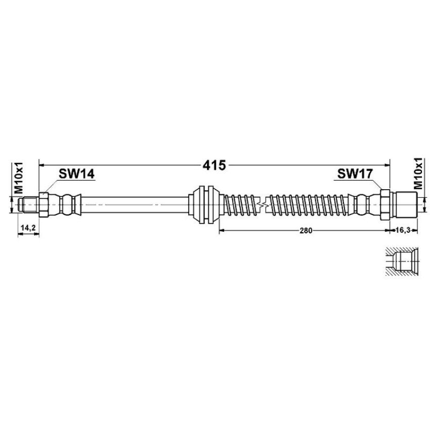 ATE 331320 ATE Original Front Brake Hydraulic Hose for Porsche 331320