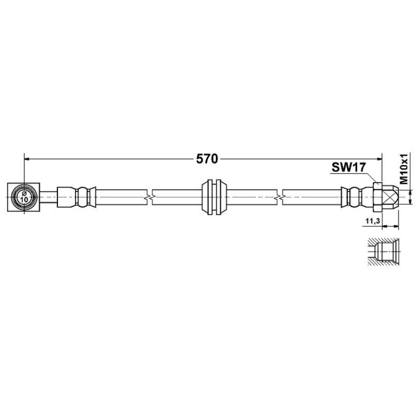 ATE 331364 ATE Original Front Brake Hydraulic Hose for Mini 331364