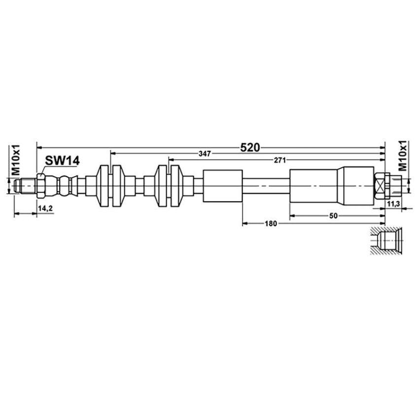 ATE 331365 ATE Original Front Brake Hydraulic Hose for BMW 331365