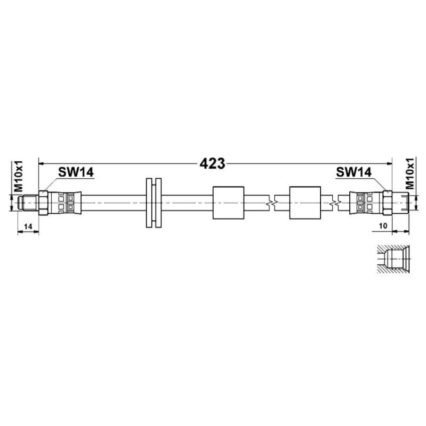 ATE 331396 ATE Original Front Brake Hydraulic Hose for BMW 331396