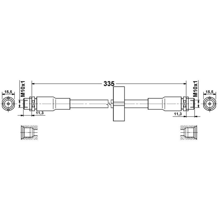ATE 331462 ATE Original Front Brake Hydraulic Hose for Audi 331462