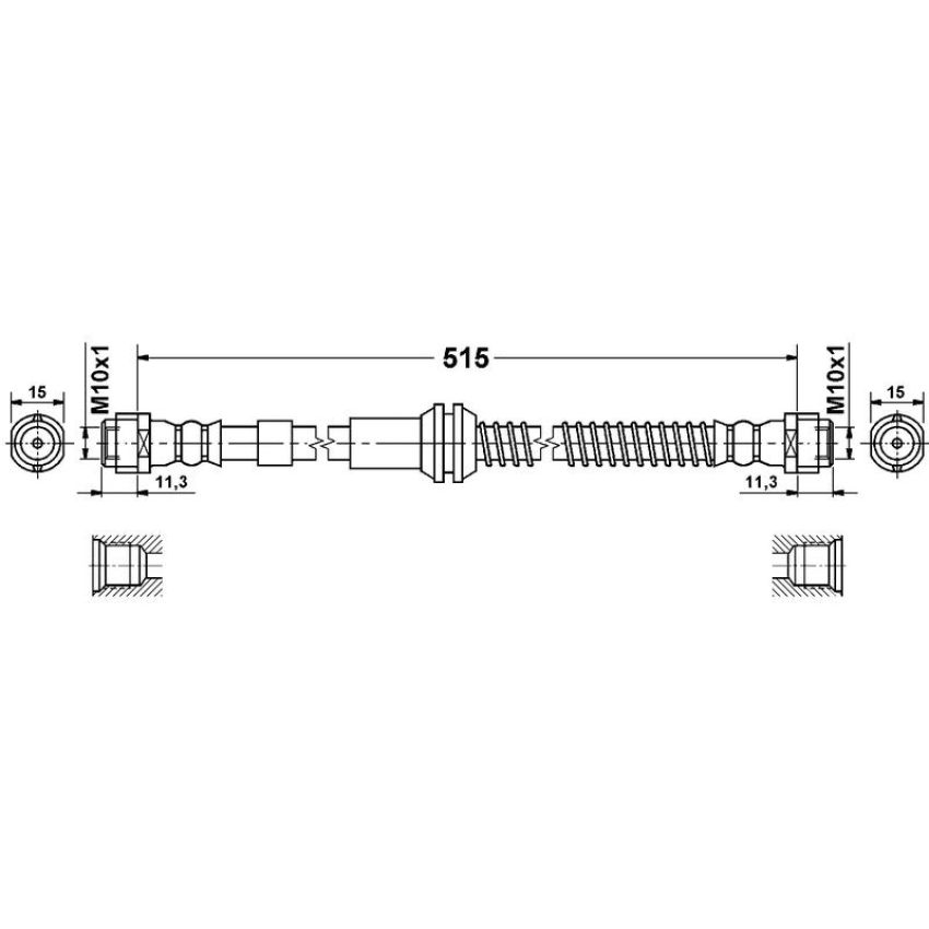 ATE 331463 ATE Original Front Brake Hydraulic Hose for Audi, Porsche, Volkswagen 331463