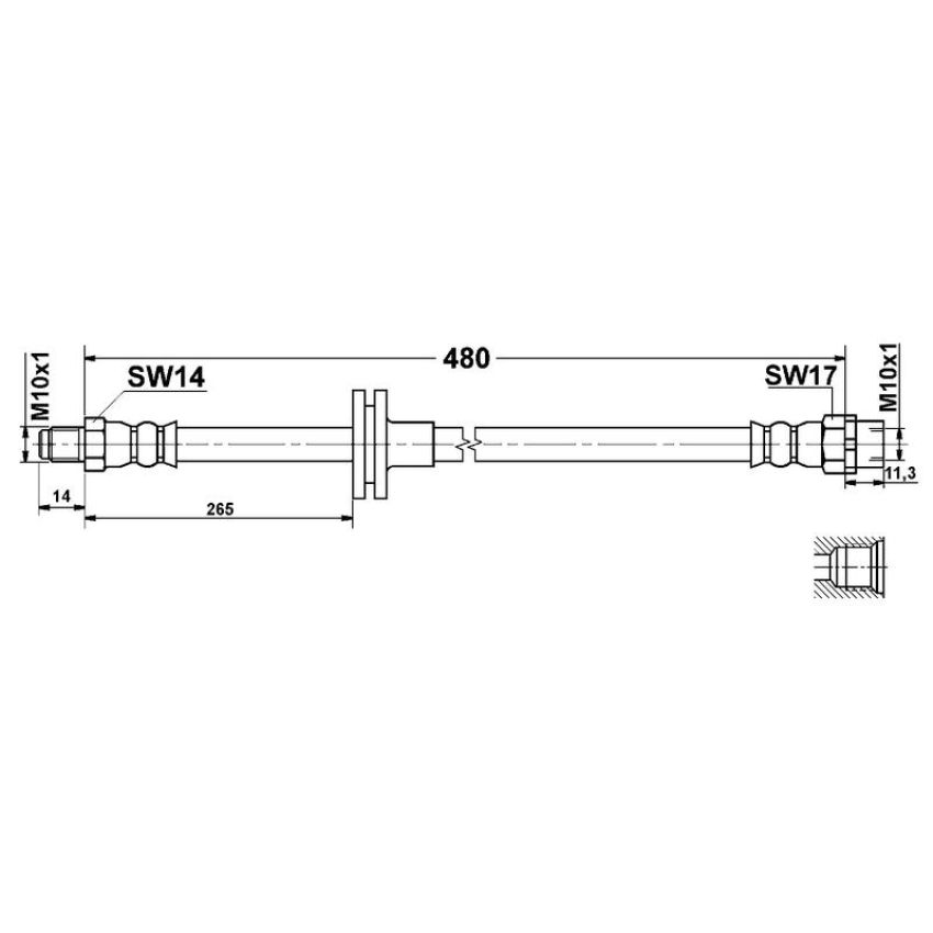ATE 331508 ATE Original Front Brake Hydraulic Hose for BMW 331508