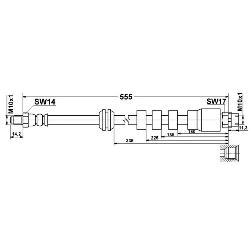 ATE 331510 ATE Original Front Brake Hydraulic Hose for BMW 331510