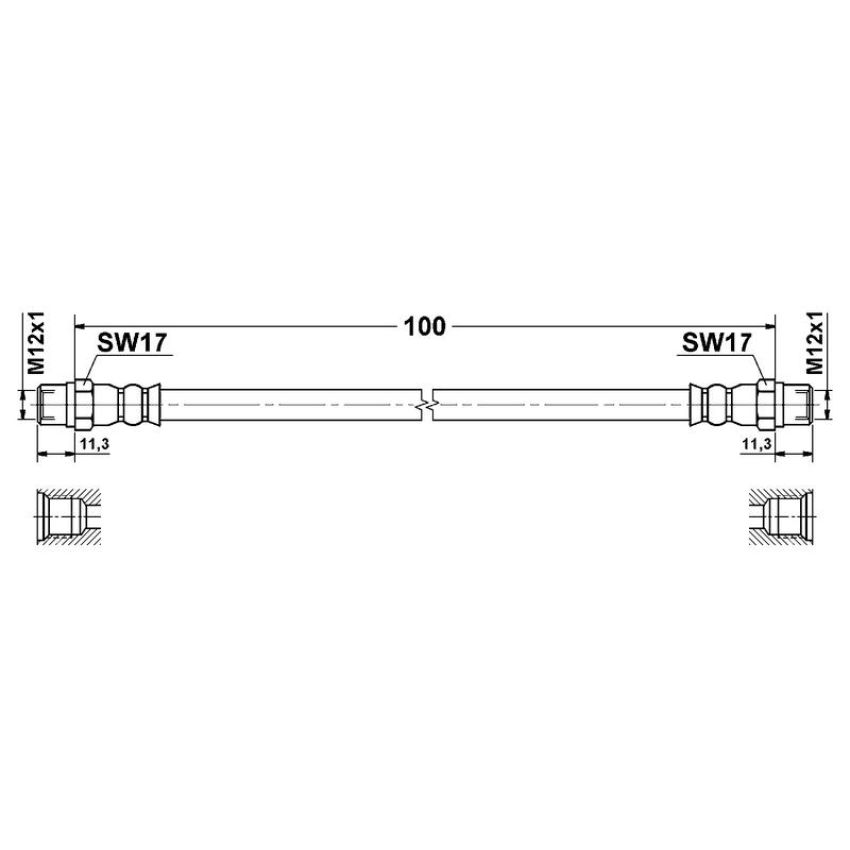 ATE 331512 ATE Original Rear Brake Hydraulic Hose for BMW 331512