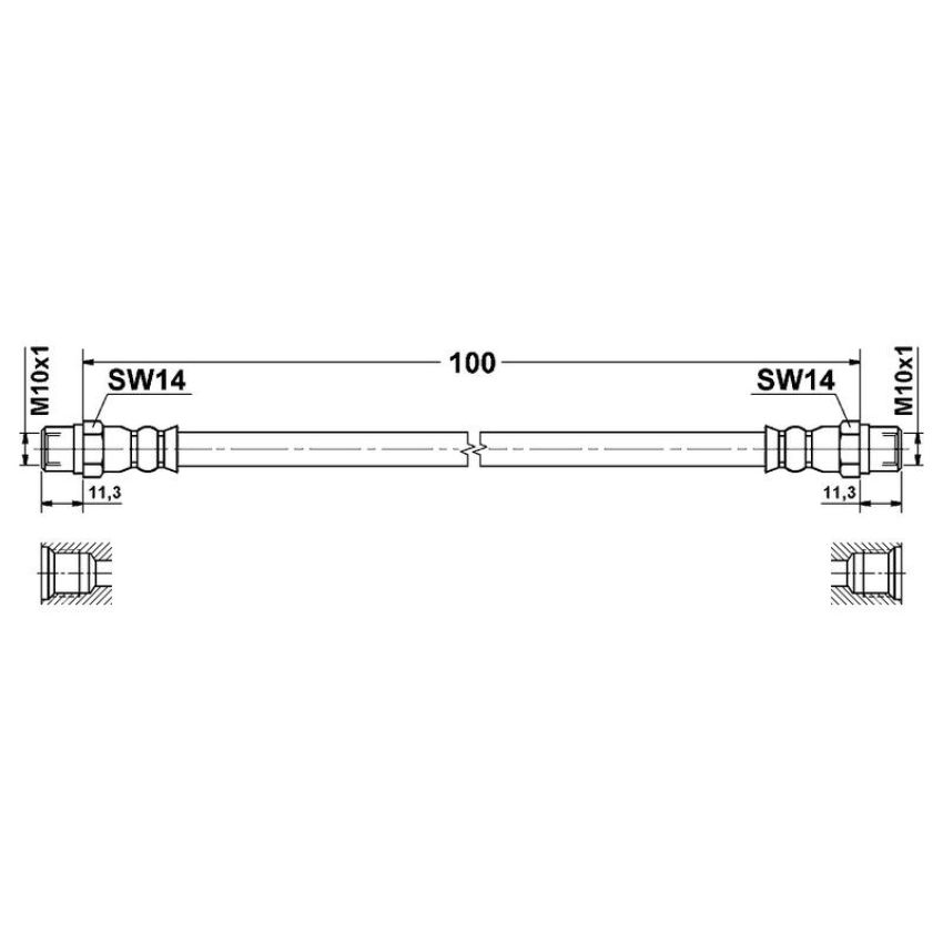 ATE 331517 ATE Original Rear Brake Hydraulic Hose for BMW 331517