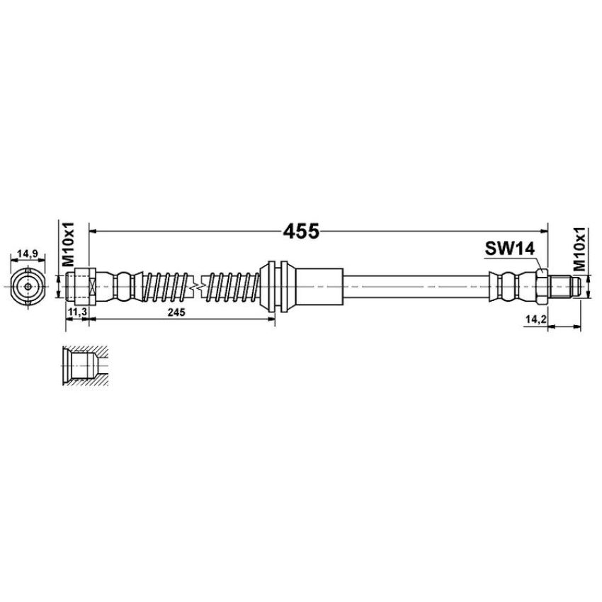 ATE 331577 ATE Original Front Brake Hydraulic Hose for Mercedes-Benz 331577