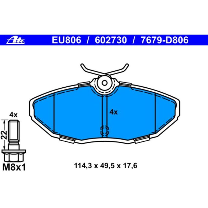 ATE 602730 ATE Original Semi-Metallic Rear Disc Brake Pad Set 602730 for Ford, Jaguar