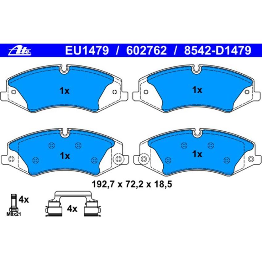 ATE 602762 ATE Original Semi-Metallic Front Disc Brake Pad Set 602762 for Land Rover