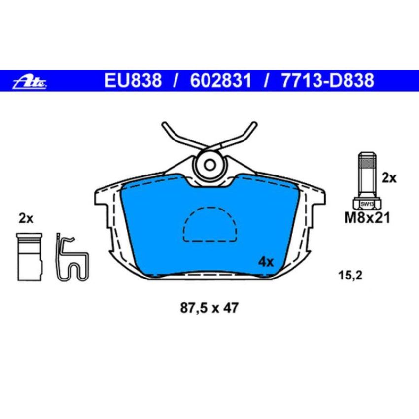 ATE 602831 ATE Original Semi-Metallic Rear Disc Brake Pad Set 602831 for Volvo