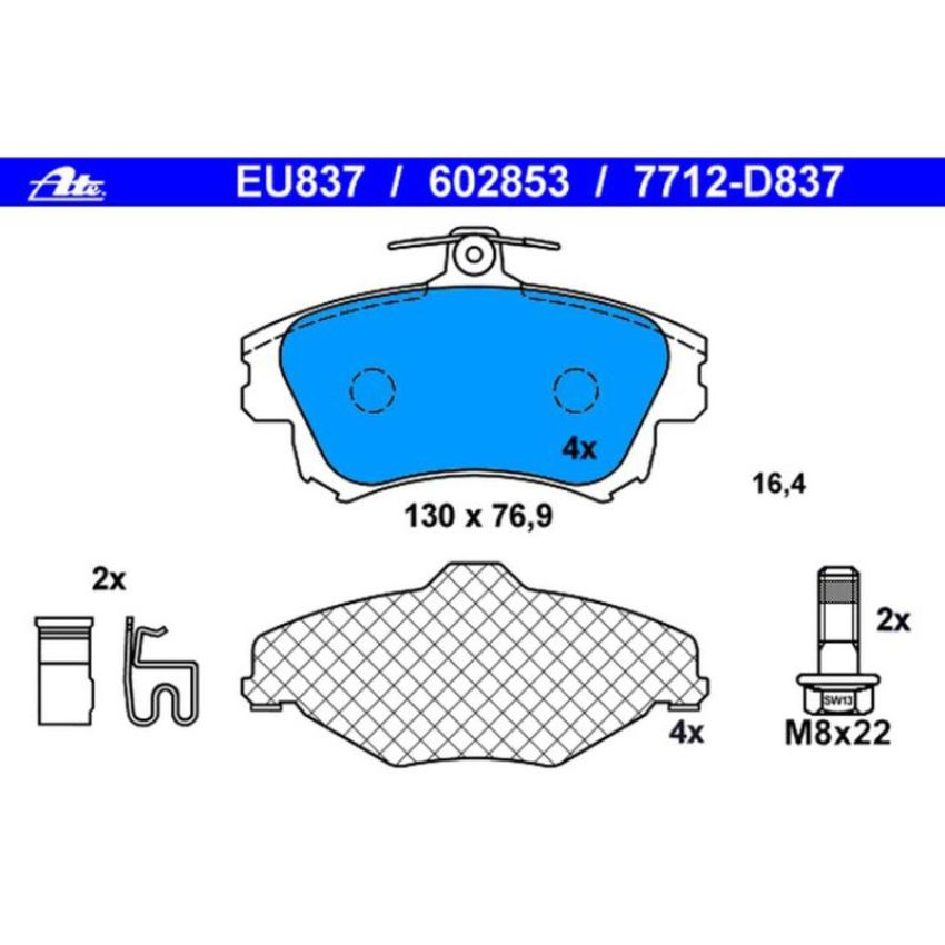 ATE 602853 ATE Original Semi-Metallic Front Disc Brake Pad Set 602853 for Volvo