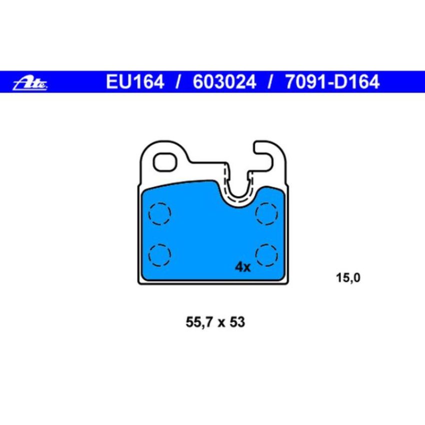 ATE 603024 ATE Original Semi-Metallic Rear Disc Brake Pad Set 603024 for BMW