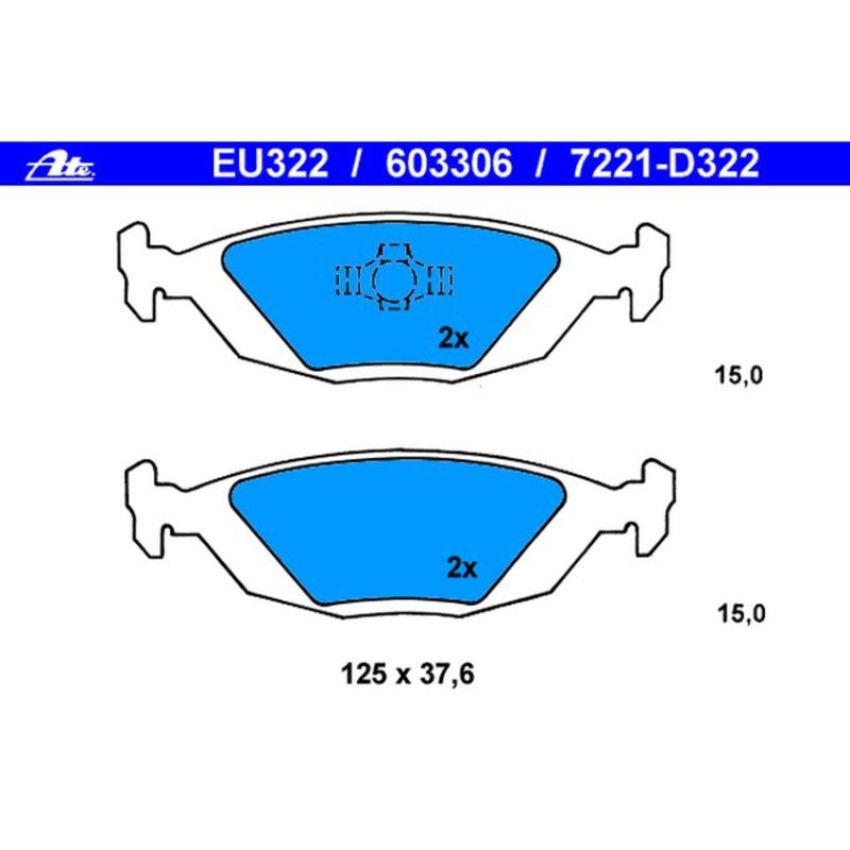 ATE 603306 ATE Original Semi-Metallic Rear Disc Brake Pad Set 603306 for Saab