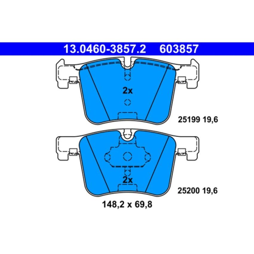 ATE 603857 ATE Original Semi-Metallic Front Disc Brake Pad Set 603857 for BMW